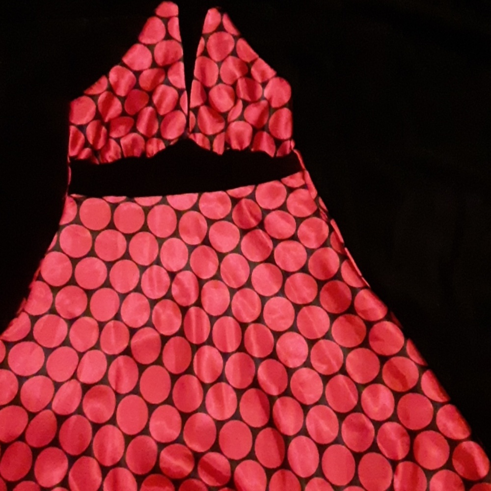 Red polka dot dress